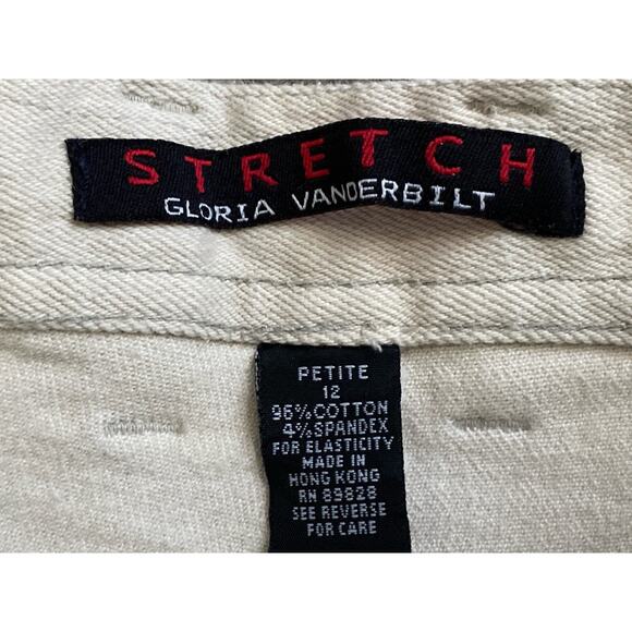 GLORIA VANDERBILT Womens Petite Size 12 12P Vintage Beige High Rise Mom Jeans - Picture 8 of 8